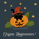 Joyeux anniversaire avec un chat magique
